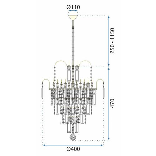 TOOLIGHT STROPNA SVJETILKA KRISTAL GOLD 312358 slika 11