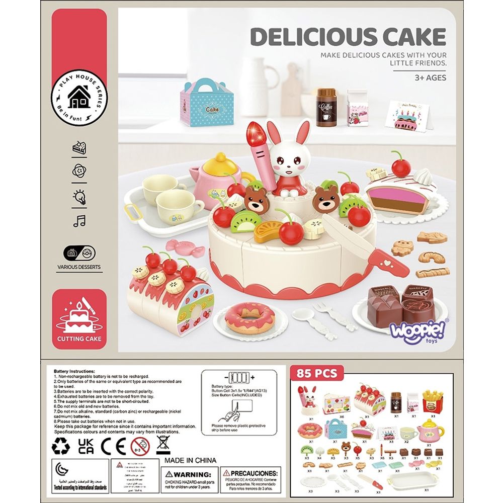 Woopie slastičarna rezanje rođendanske torte + set za čaj 85 kom. slika 5
