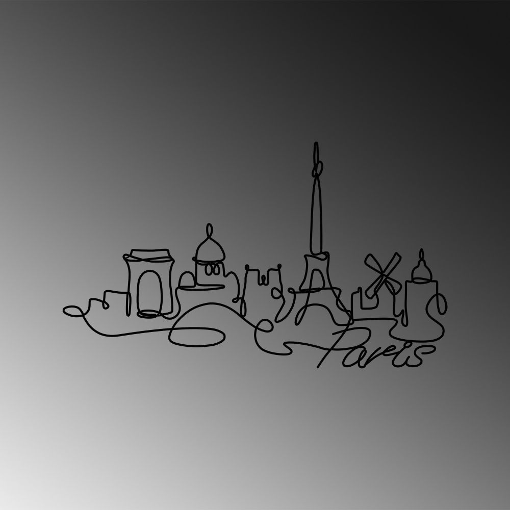 Dekorativni Metalni Zidni Ukras 'Paris Black' slika 5