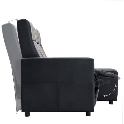 Kutna nagibna sofa s presvlakom od umjetne kože crna slika 8