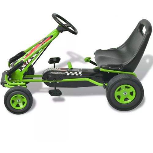 Go Kart s Pedalama i Podesivim Sjedalom Zeleni slika 26