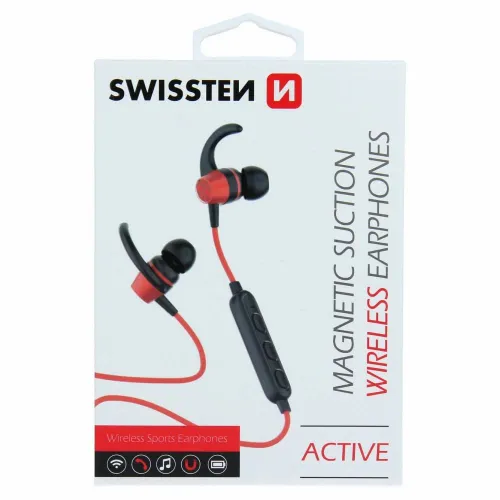 Swissten Bluetooth slušalice za trčanje Active crvena slika 2