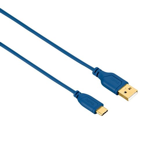 Hama USB-C kabl, fleksibilan,bakar,pozlata, 0.75m plavi slika 2