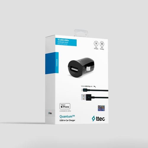 Ttec Autopunjač MFi- 1xUSB - Black - +Lightning cable 1,2m slika 4