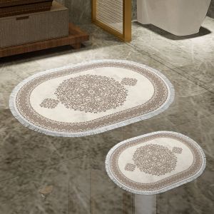 410602-O - Brown Brown Bathmat Set (2 Pieces)