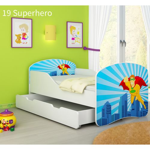 Dječji krevet ACMA s motivom + ladica 140x70 cm 19-superhero slika 1