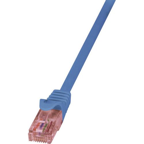 LogiLink CQ2066U RJ45 mrežni kabel, Patch kabel cat 6 U/UTP 3.00 m plava boja vatrostalan, sa zaštitom za nosić 1 St. slika 3