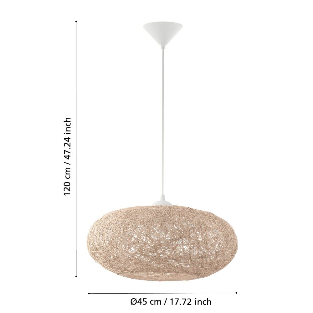 Eglo Campilo visilica - Bijela plastika i bež tekstil, E27 1x60W slika 4