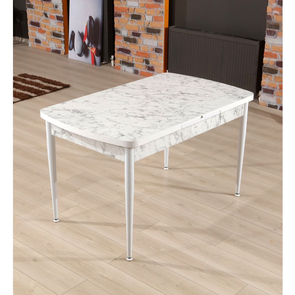 Produživi Sto za Jelo Trend Carrara Bijeli/Sivi slika 1