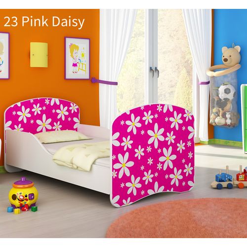 Dječji krevet ACMA s motivom 140x70 cm 23-pink-daisy slika 1