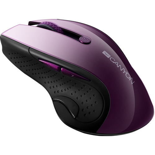 CANYON 2.4Ghz wireless mouse, optical tracking - blue LED, 6 buttons, DPI 1000/1200/1600, Purple pearl glossy slika 2