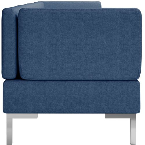 4-dijelni set sofa od tkanine plavi slika 6