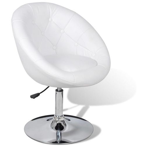 Barski stolac od umjetne kože bijeli slika 5