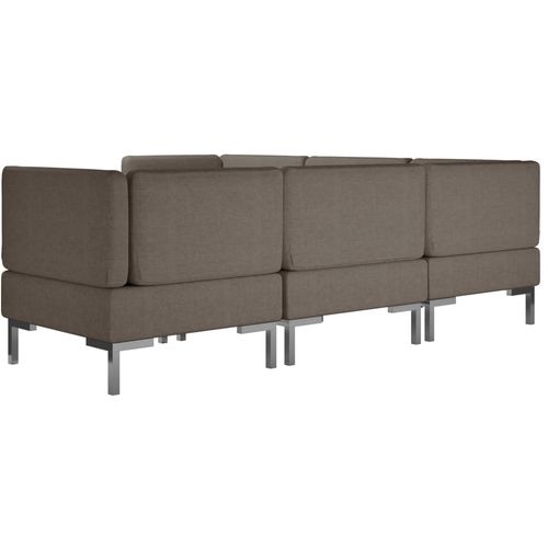 6-dijelni set sofa od tkanine smeđe-sivi slika 14