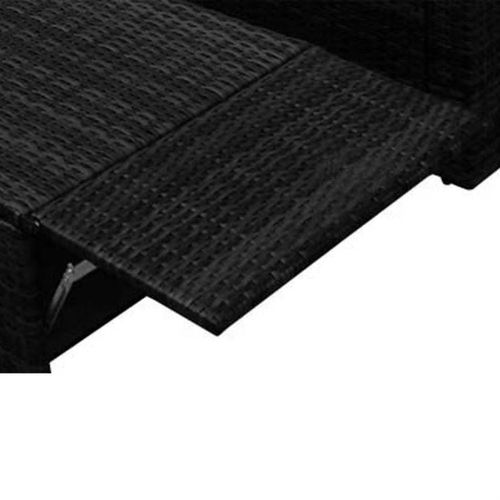 2-dijelna vrtna garnitura od poliratana s jastucima crna slika 5