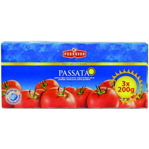 Podravka pasirana rajčica, tetrabrik, 3x200g slika 1