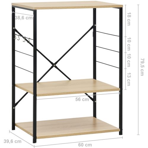 Ormarić za mikrovalnu pećnicu crni/hrast 60x39,6x79,5 cm iverica slika 8