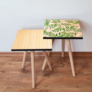 Nesting stolovi 2Shp505 - (2 komada) - boje: krem, losos, zelena