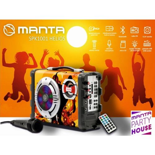 MANTA karaoke FM, gitara, disco RGB ef, daljinski, mikrofon, baterija SPK1003 slika 4