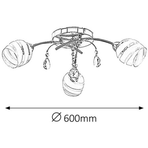 Rabalux Melissa plafonska lampa E14 3x max60W hrom Moderna rasveta slika 6