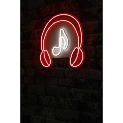 Wallity Ukrasna plastična LED rasvjeta, Music Sound Headphones - Red slika 9