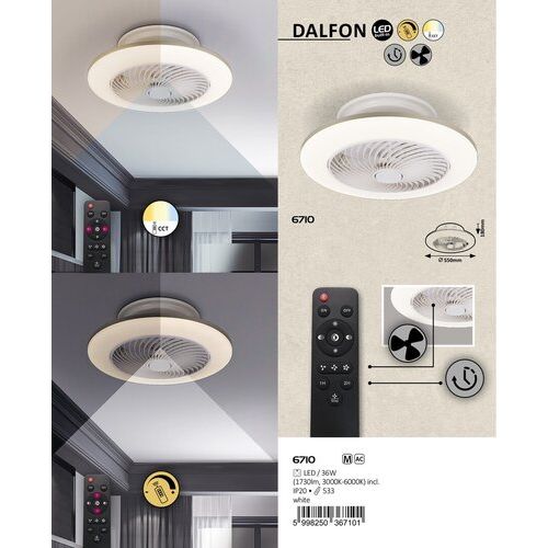 Rabalux Dalfon plafonjera, with fan 36W slika 2