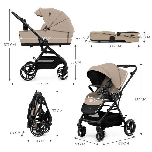 Kinderkraft dječja kolica Yoxi 2u1, Sand Beige slika 6