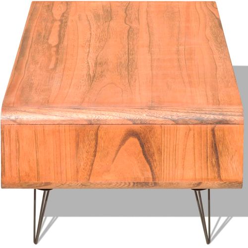 Stolić za kavu od masivnog paulovnija drva 90x55,5x38,5 cm smeđi slika 23