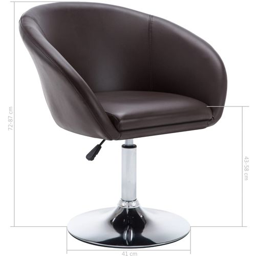 Okretna blagovaonska stolica od umjetne kože smeđa slika 45