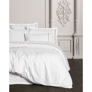 L'essential Maison Mehves White Grey Satin Posteljina za Bračni Krevet