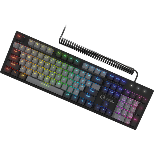 LORGAR Azar 514, Žičana mehanička tastatura za igre, RGB pozadinsko osvjetljenje, 1680000 varijacija boja, 18 načina rada, broj tipki: 104, 50M klika slika 3