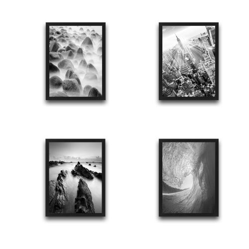 Wallity Uokvirena slika (4 komada), Black  and  White Set slika 2