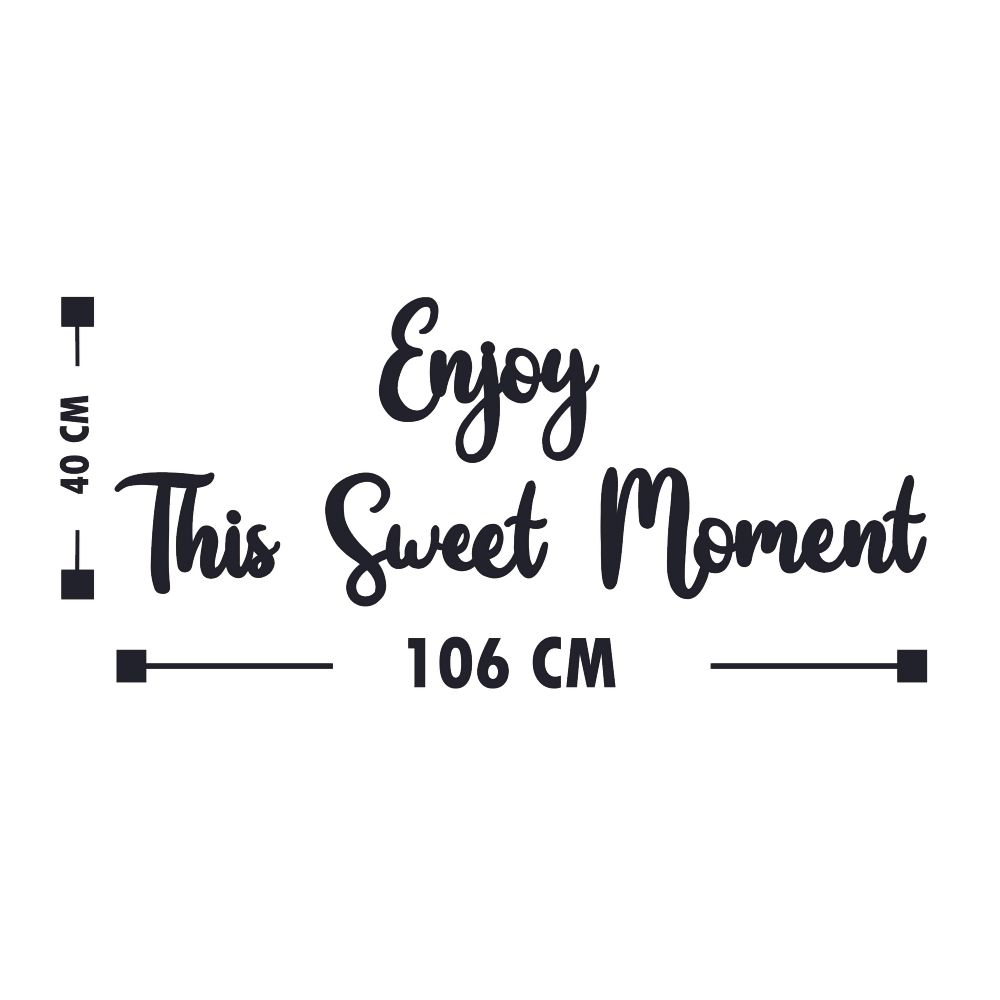 Ukrasni Drveni Zidni Dodatak 'Enjoy This Sweet Moment' u Crnoj Boji slika 3