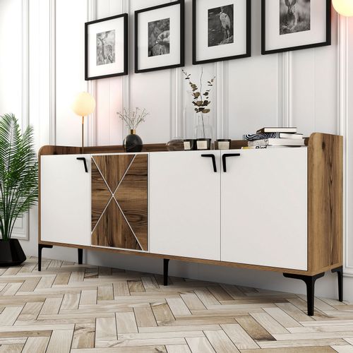 Woody Fashion Komoda VENEDIK WHITE, Venedik - Walnut, White slika 2