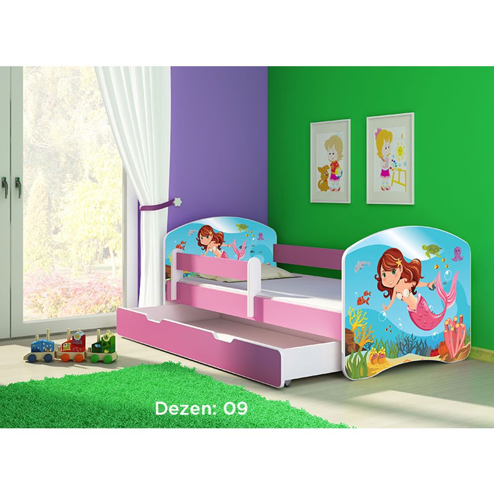 ACMA Dječiji krevet Acma II sa ladicom Pink - 180x80cm - Dezen 09 slika 2