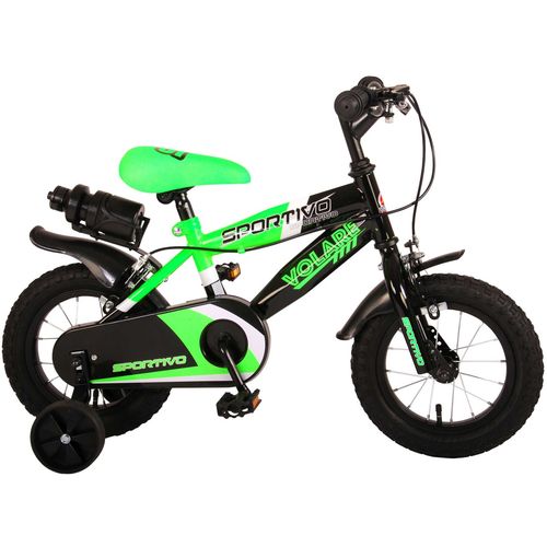Volare Sportivo dječji bicikl 12" s dvije ručne kočnice crno-zeleni slika 2