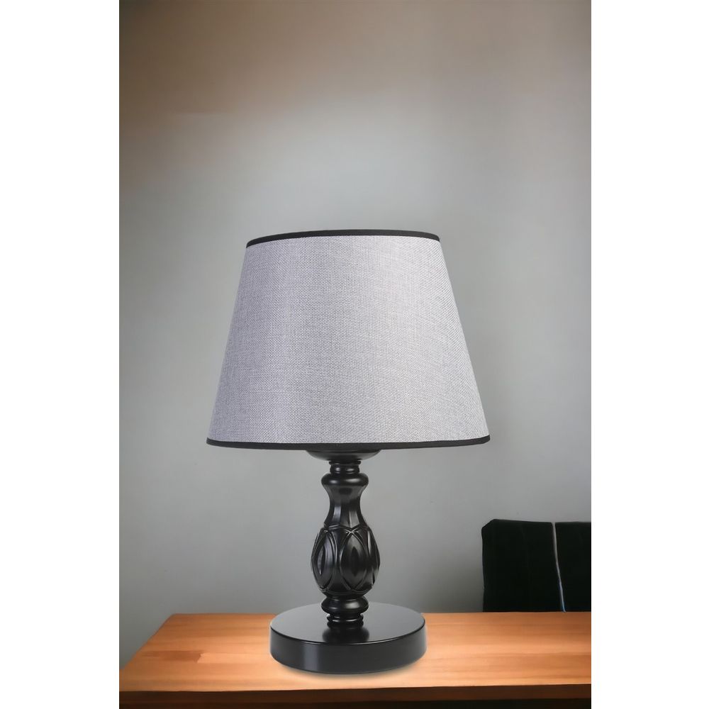 Olimpiyat Crni Pramit Hasir Gri Abajur Masa Lampa slika 2
