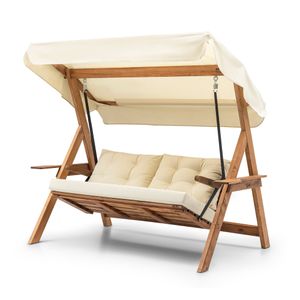 Hanah Home Galata Swing S3 - Cream Cream Garden Triple Swing Chair