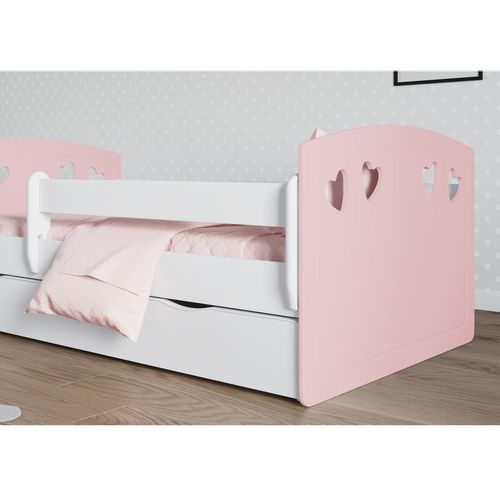Drveni dečiji krevet Julia sa fiokom - rozi - 180x80 cm slika 3