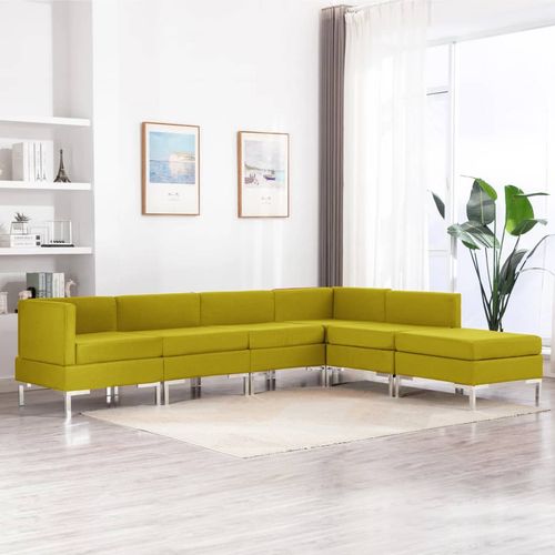 6-dijelni set sofa od tkanine žuti slika 32