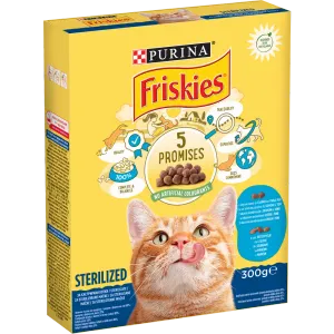 Friskies® Sterilesed, Hrana za mačke losos i tuna, s povrćem, 300g