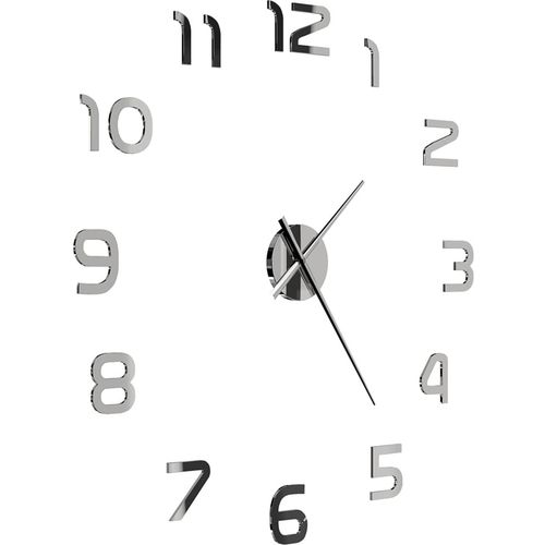 3D zidni sat moderni dizajn 100 cm XXL srebrni slika 16