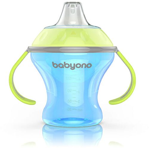 BabyOno Neprolijevajuća čaša Natural, plavo-zelena slika 3