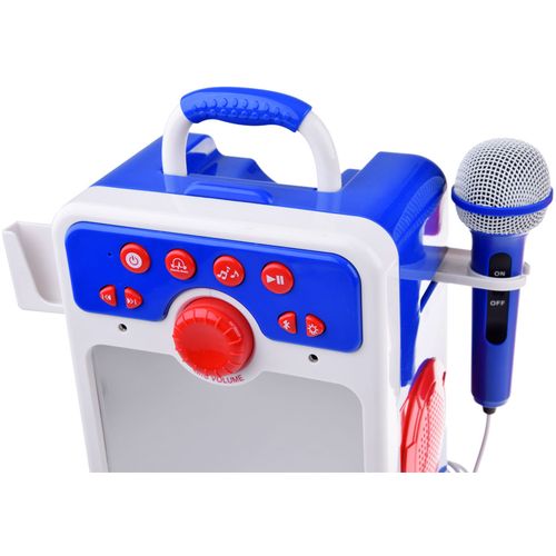 Disko zvučnik s mikrofonom za karaoke plavi slika 5