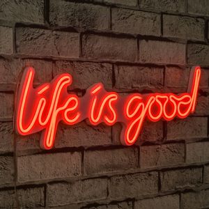 Life Is Good - Red Red Decorative Plastic Led Lighting