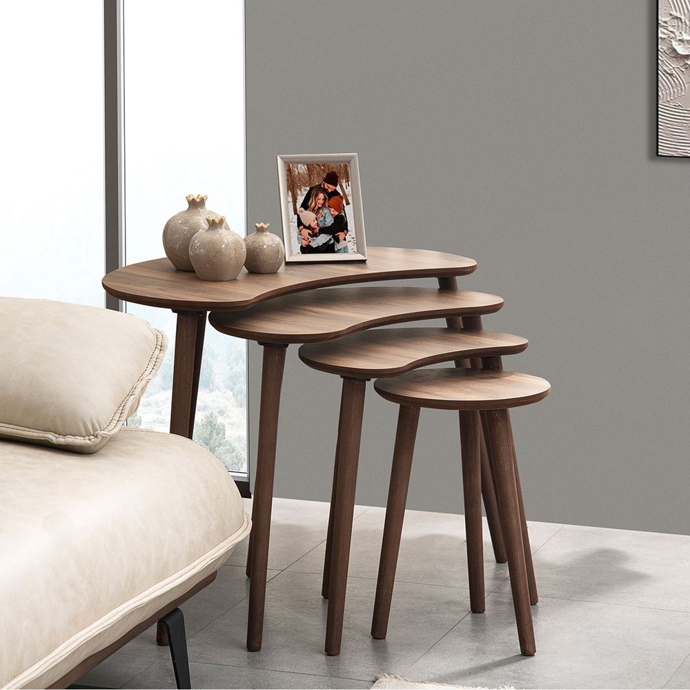 Nesting Table Moon - Set od 4 komada u boji orah slika 3