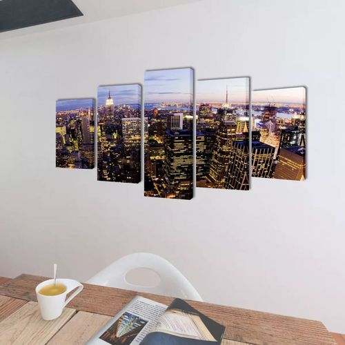 Zidne Slike na Platnu Set s Printom New York 200 x 100 cm slika 8