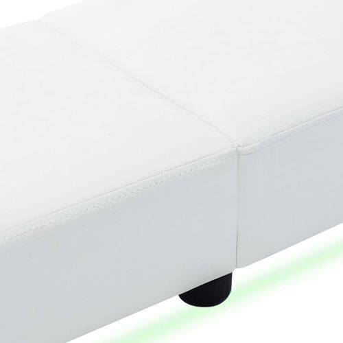 Okvir za krevet od umjetne kože s LED svjetlom bijeli 180 x 200 cm slika 6