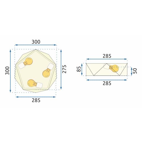 TOOLIGHT Luster Diamond APP875-C Zlatna svjetiljka 30 cm slika 11