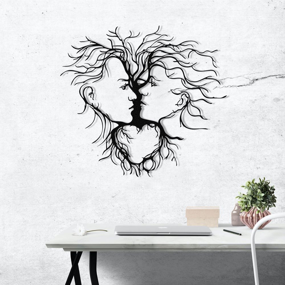 Decorative metal wall accessory Entrika, colour: black slika 3
